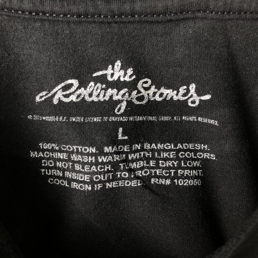 The Rolling Stones Band T-shirt, Band T, Men's L size cotton black type Vintage Second Hand