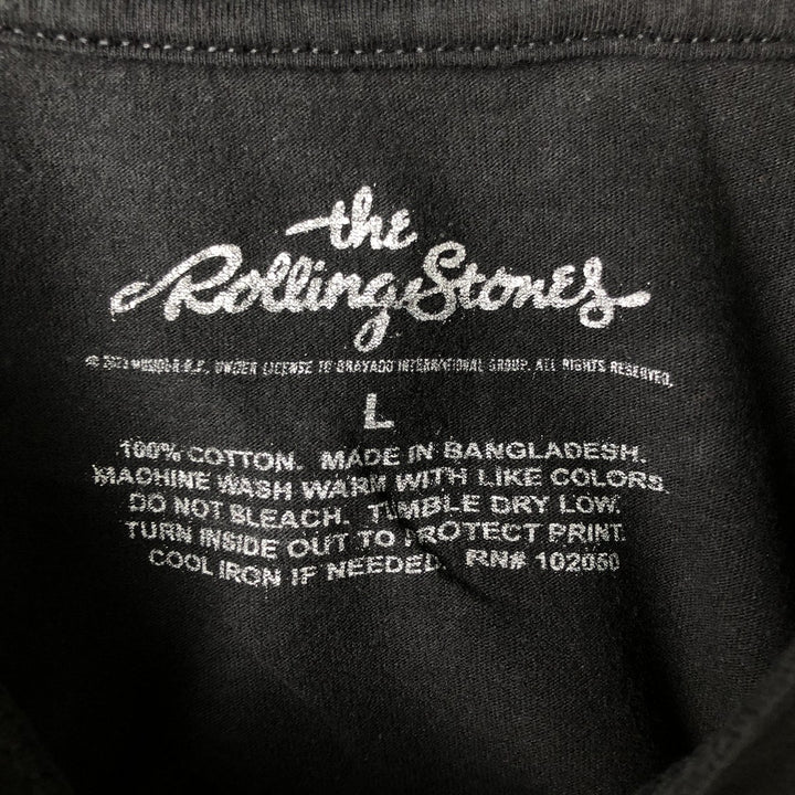 The Rolling Stones Band T-shirt, Band T, Men's L size cotton black type Vintage Second Hand