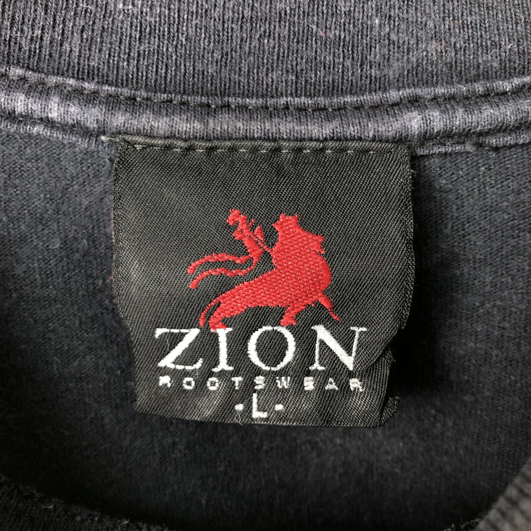 2000'S Zion Bob Marley Band T-shirt (Men's size L) cotton Charcoal Vintage Second Hand