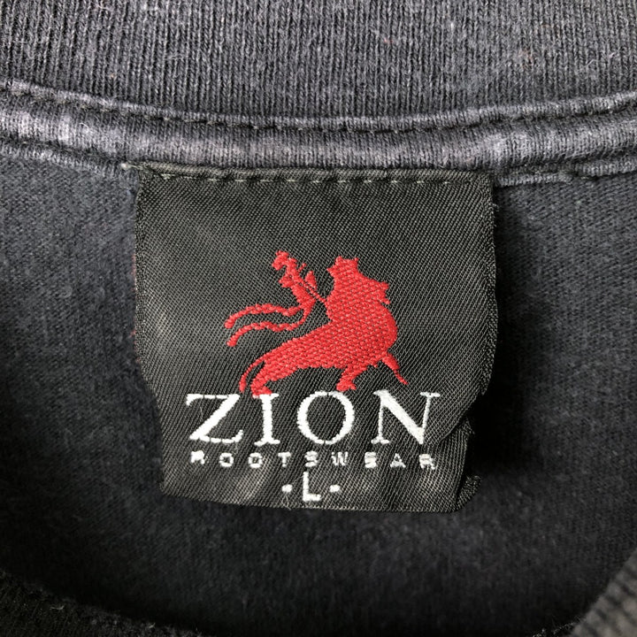 2000'S Zion Bob Marley Band T-shirt (Men's size L) cotton Charcoal Vintage Second Hand