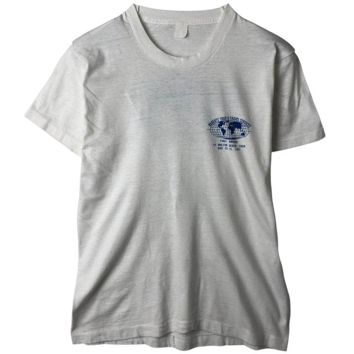 ~90'S Vintage Printed T-shirt, Men's S size unclear white type Vintage Second Hand