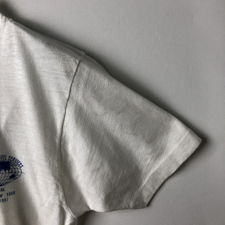 ~90'S Vintage Printed T-shirt, Men's S size unclear white type Vintage Second Hand