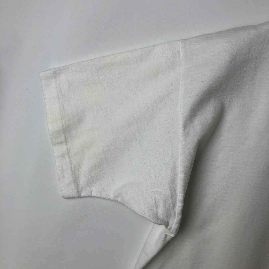 90'S Fruit of the Loom printed T-shirt, made in the USA, men's XL size, vintage cotton white type Vintage Second Hand