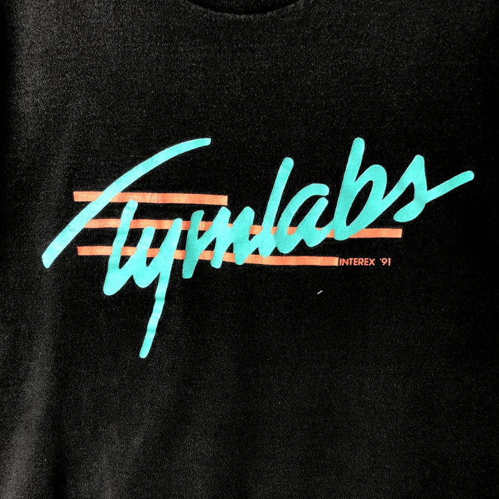 90'S Fruit of the Loom printed T-shirt, made in the USA, men's XL size, vintage cotton black type Vintage Second Hand