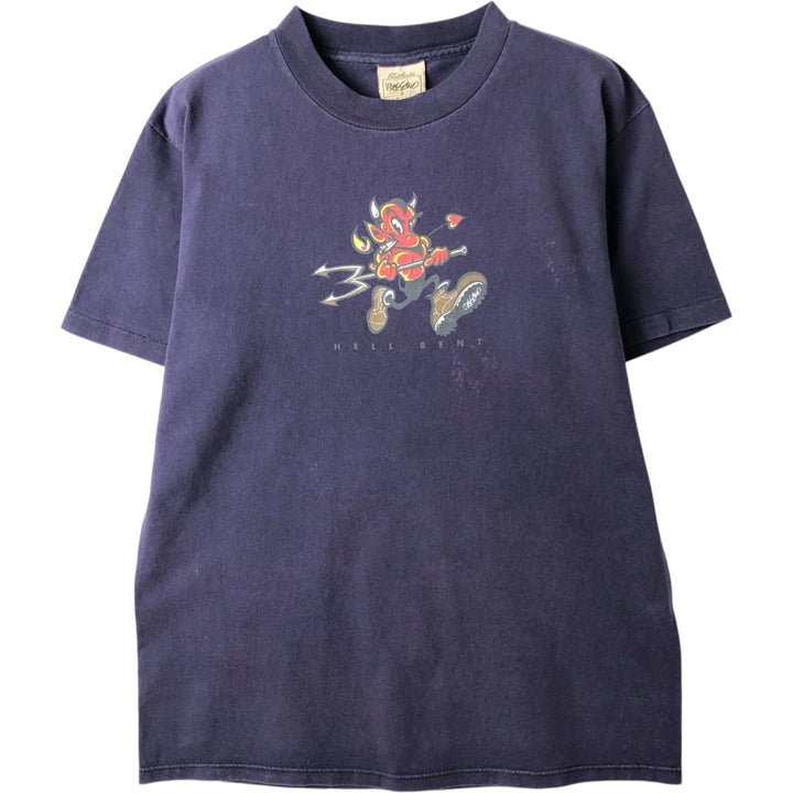 90'S Mossimo sports print t-shirt, made in USA, men's size S equivalent, vintage. cotton navy blue type Vintage Second Hand