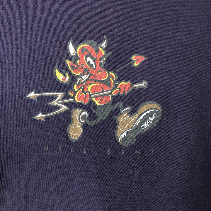 90'S Mossimo sports print t-shirt, made in USA, men's size S equivalent, vintage. cotton navy blue type Vintage Second Hand