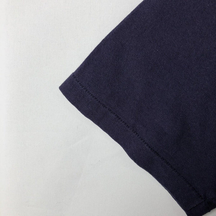 90'S Mossimo sports print t-shirt, made in USA, men's size S equivalent, vintage. cotton navy blue type Vintage Second Hand