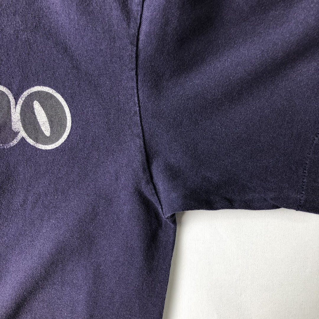 90'S Mossimo sports print t-shirt, made in USA, men's size S equivalent, vintage. cotton navy blue type Vintage Second Hand