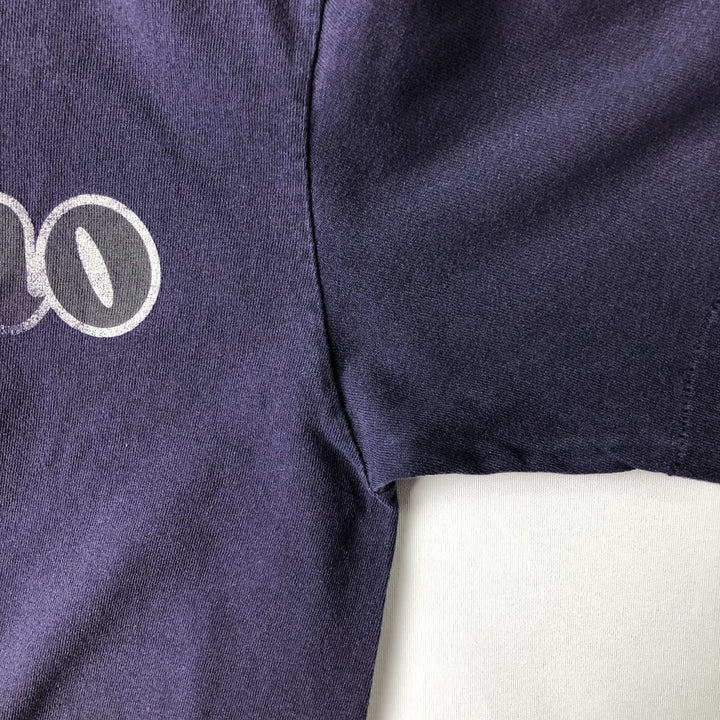 90'S Mossimo sports print t-shirt, made in USA, men's size S equivalent, vintage. cotton navy blue type Vintage Second Hand