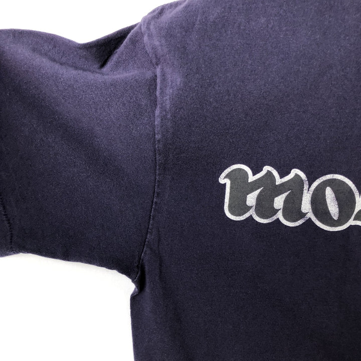 90'S Mossimo sports print t-shirt, made in USA, men's size S equivalent, vintage. cotton navy blue type Vintage Second Hand