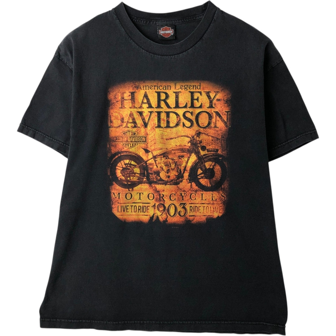Harley-Davidson Motorcycle Bike T-shirt, Men's XL size cotton black type Vintage Second Hand