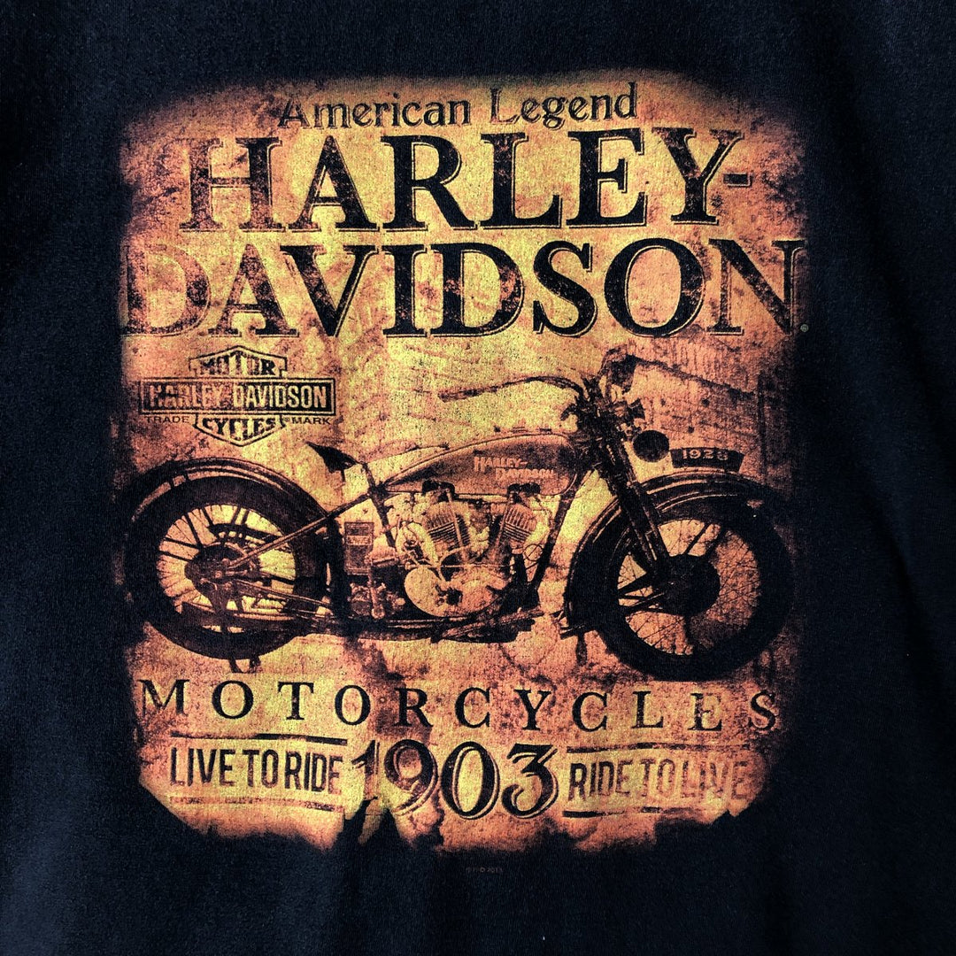 Harley-Davidson Motorcycle Bike T-shirt, Men's XL size cotton black type Vintage Second Hand