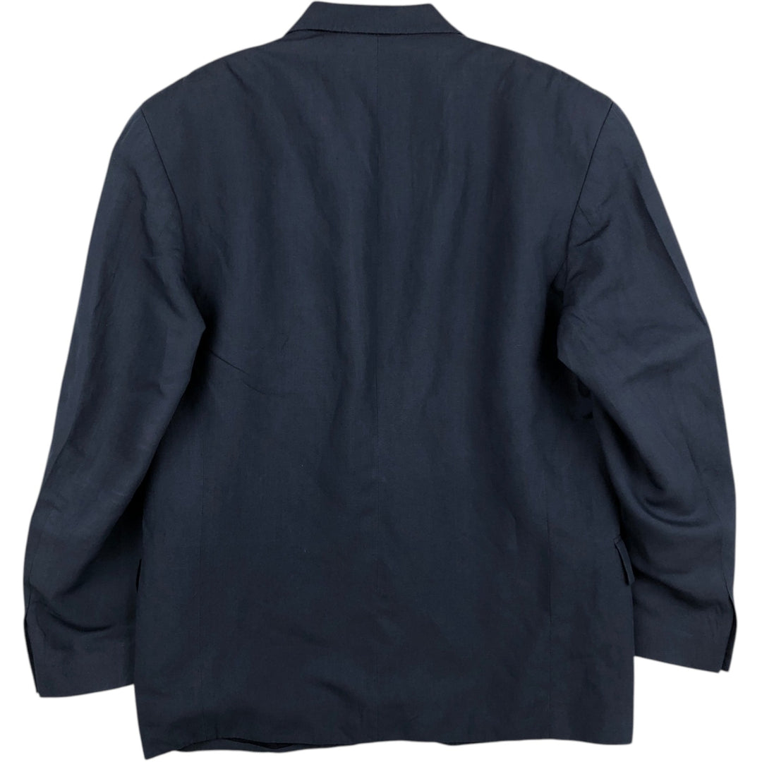 Pierre Cardin linen tailored jacket, men's size XL (approx.) linen navy blue type Vintage Second Hand