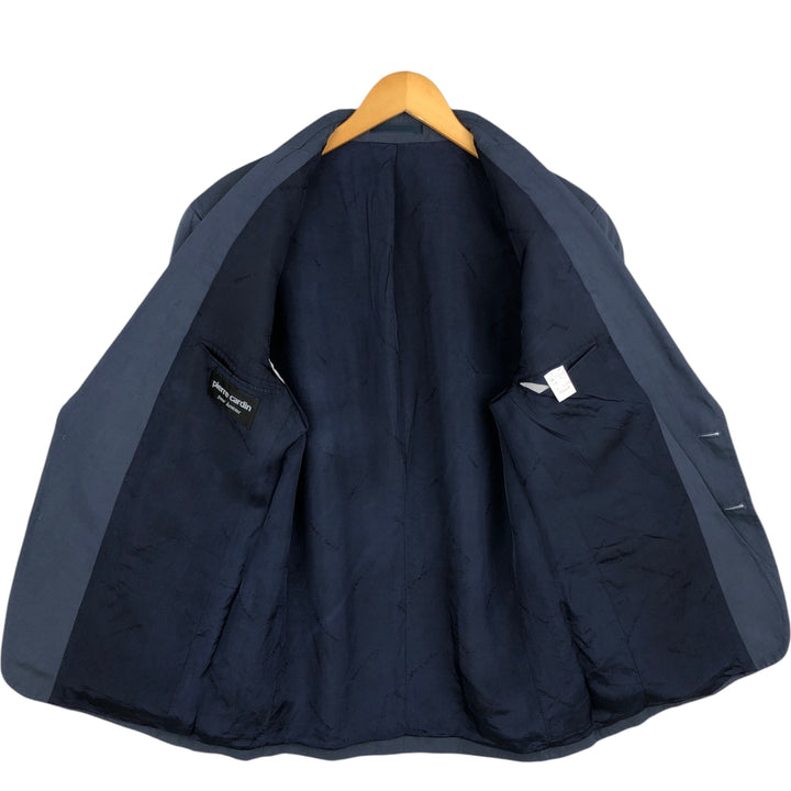 Pierre Cardin linen tailored jacket, men's size XL (approx.) linen navy blue type Vintage Second Hand