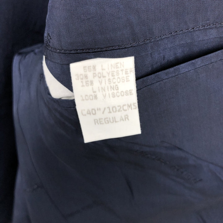 Pierre Cardin linen tailored jacket, men's size XL (approx.) linen navy blue type Vintage Second Hand