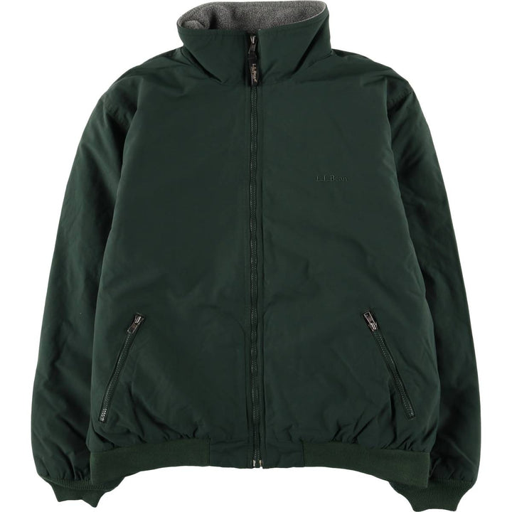 90s-00'S LLBean windbreaker, men's size L (approx.) Nylon dark green Vintage Second Hand