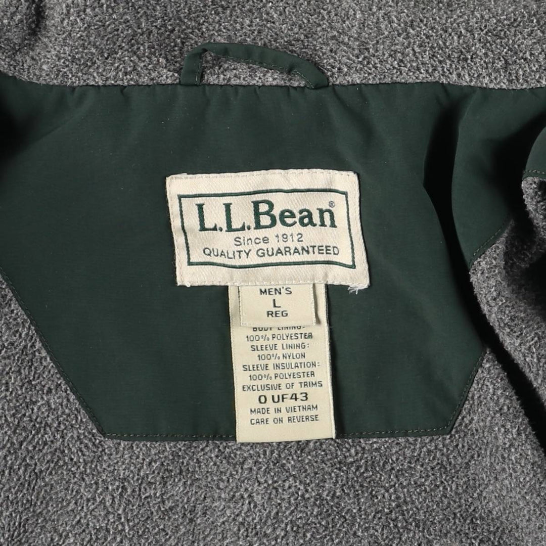 90s-00'S LLBean windbreaker, men's size L (approx.) Nylon dark green Vintage Second Hand