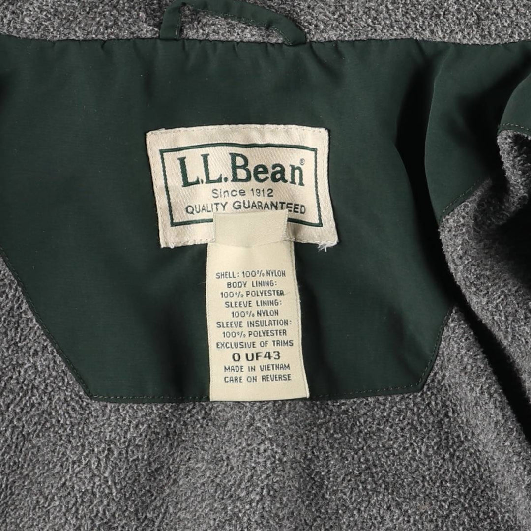 90s-00'S LLBean windbreaker, men's size L (approx.) Nylon dark green Vintage Second Hand
