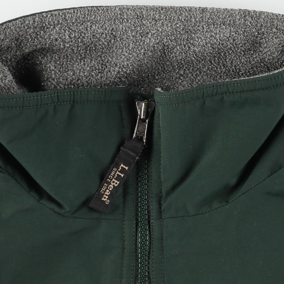 90s-00'S LLBean windbreaker, men's size L (approx.) Nylon dark green Vintage Second Hand
