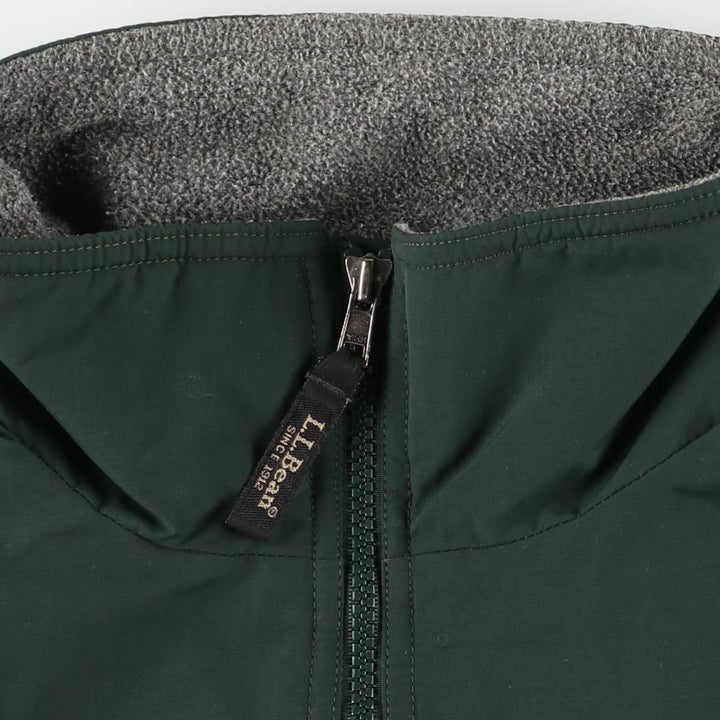 90s-00'S LLBean windbreaker, men's size L (approx.) Nylon dark green Vintage Second Hand