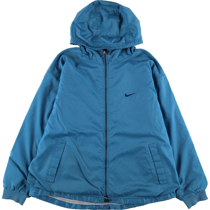 90s-00'S Nike Nylon Hoodie, Men's Size L (approx.) Nylon Blue type light blue Vintage Second Hand