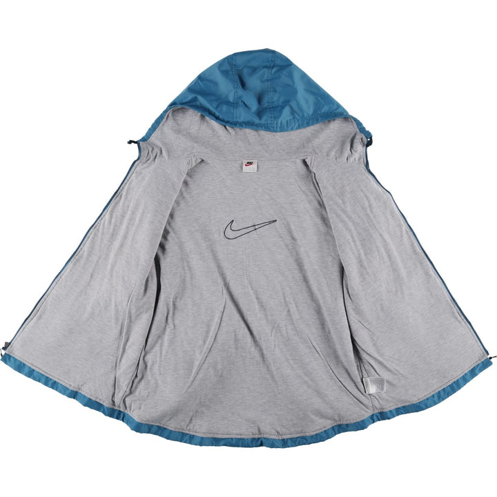 90s-00'S Nike Nylon Hoodie, Men's Size L (approx.) Nylon Blue type light blue Vintage Second Hand
