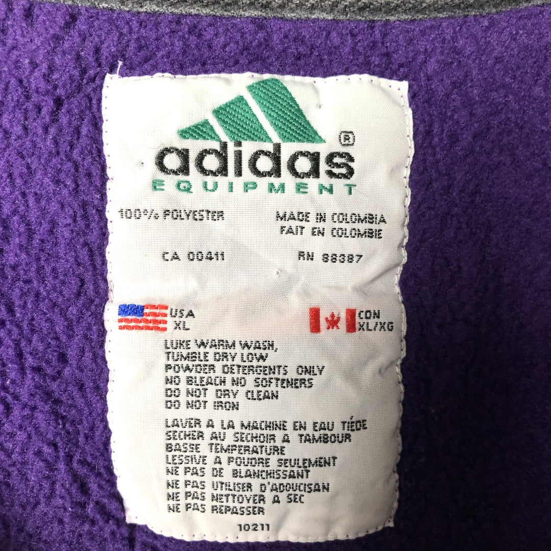 Adidas EQUIPMENT Half-Zip Fleece Pullover, Men's Size XL (approx.) polyester purple type Vintage Second Hand