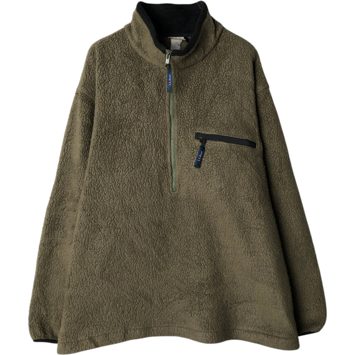 Vintage LLBean half-zip fleece pullover from the 1990s, men's size XL. polyester green type Vintage Second Hand