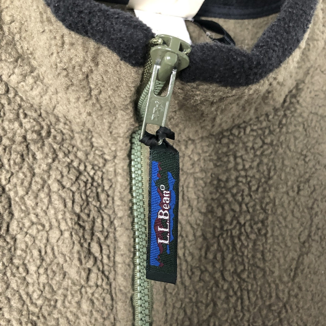Vintage LLBean half-zip fleece pullover from the 1990s, men's size XL. polyester green type Vintage Second Hand