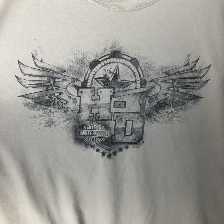 00'S Harley-Davidson Motorcycle Bike T-shirt Men's L size unclear Beige type Vintage Second Hand