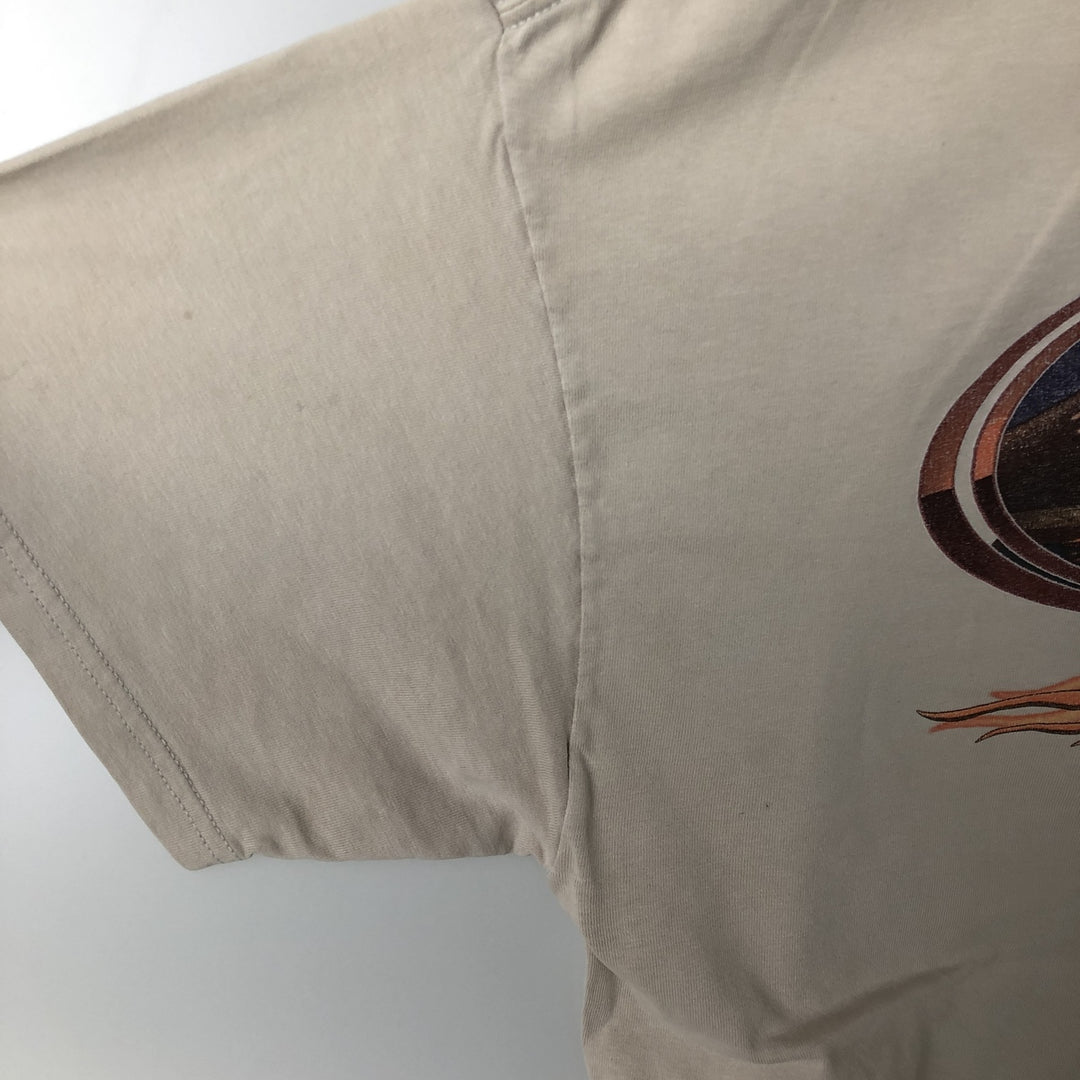 00'S Harley-Davidson Motorcycle Bike T-shirt Men's L size unclear Beige type Vintage Second Hand