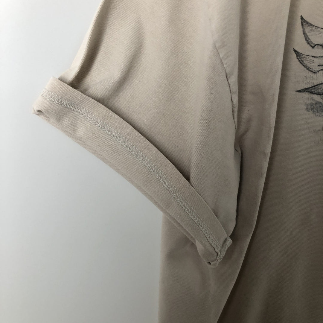 00'S Harley-Davidson Motorcycle Bike T-shirt Men's L size unclear Beige type Vintage Second Hand