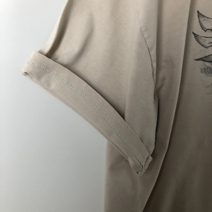 00'S Harley-Davidson Motorcycle Bike T-shirt Men's L size unclear Beige type Vintage Second Hand