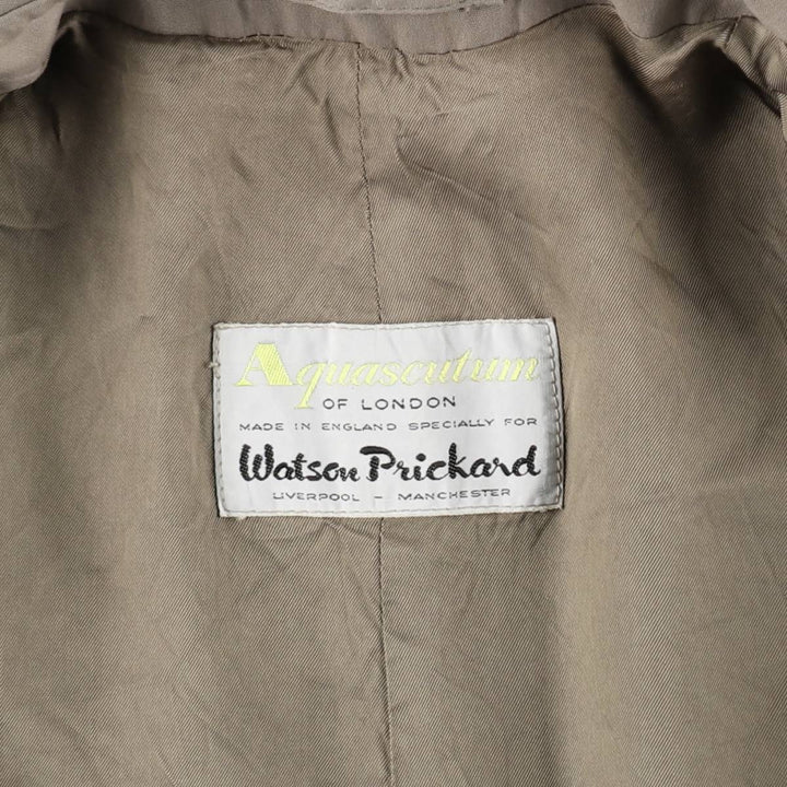 Aquascutum AQUA5 Balmacaan Coat, Made in England, Men's Size L polyester Beige type Vintage Second Hand