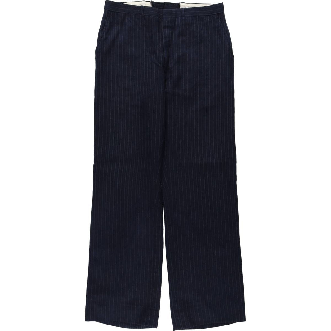 ~90'S Striped Pattern Slacks Pants Men's W32 (approx.) Vintage unclear navy blue type Vintage Second Hand