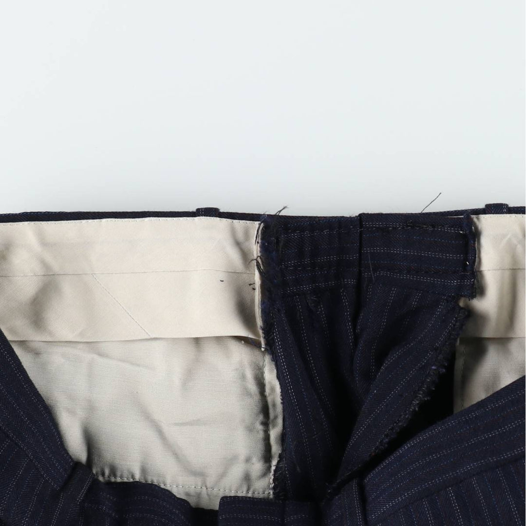 ~90'S Striped Pattern Slacks Pants Men's W32 (approx.) Vintage unclear navy blue type Vintage Second Hand