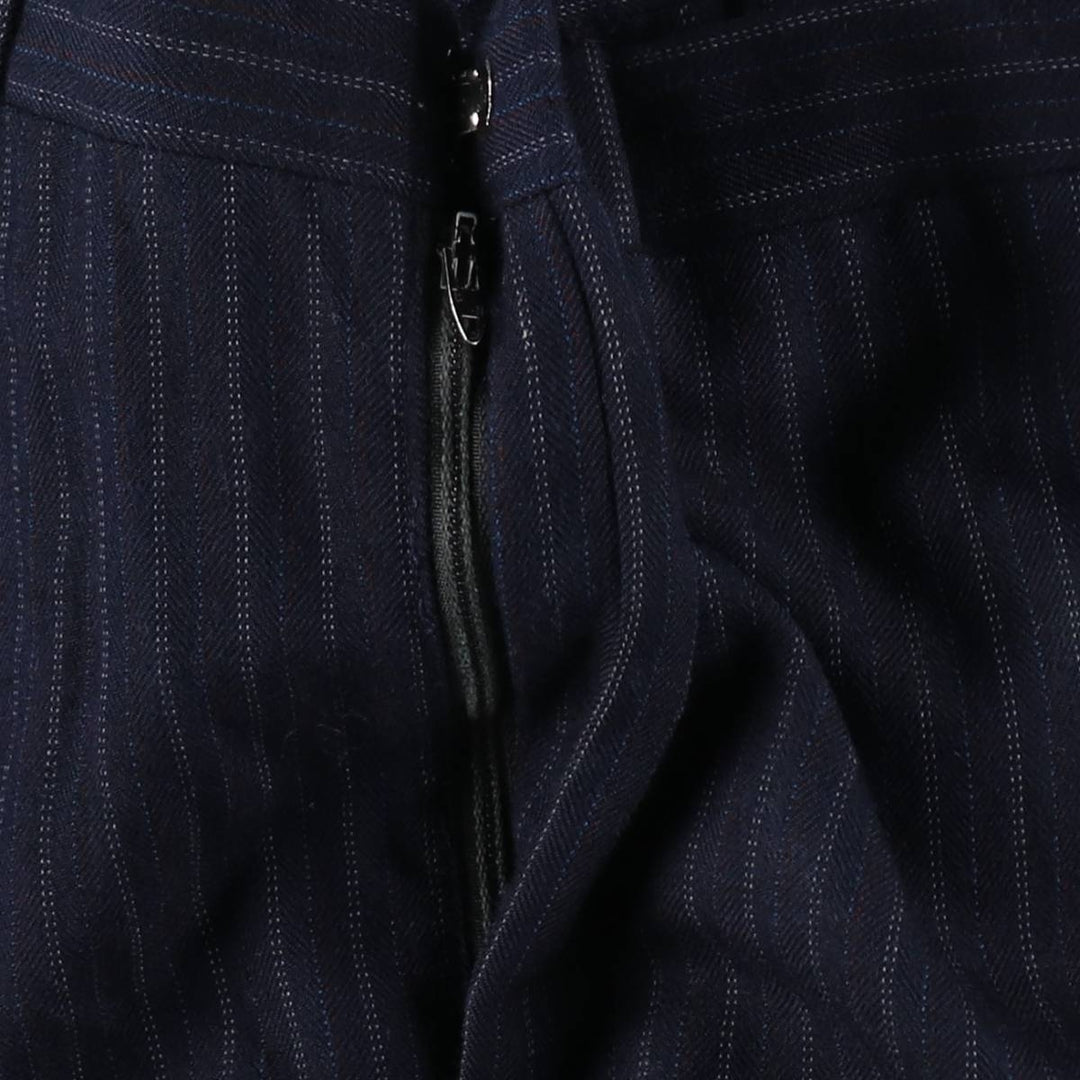 ~90'S Striped Pattern Slacks Pants Men's W32 (approx.) Vintage unclear navy blue type Vintage Second Hand