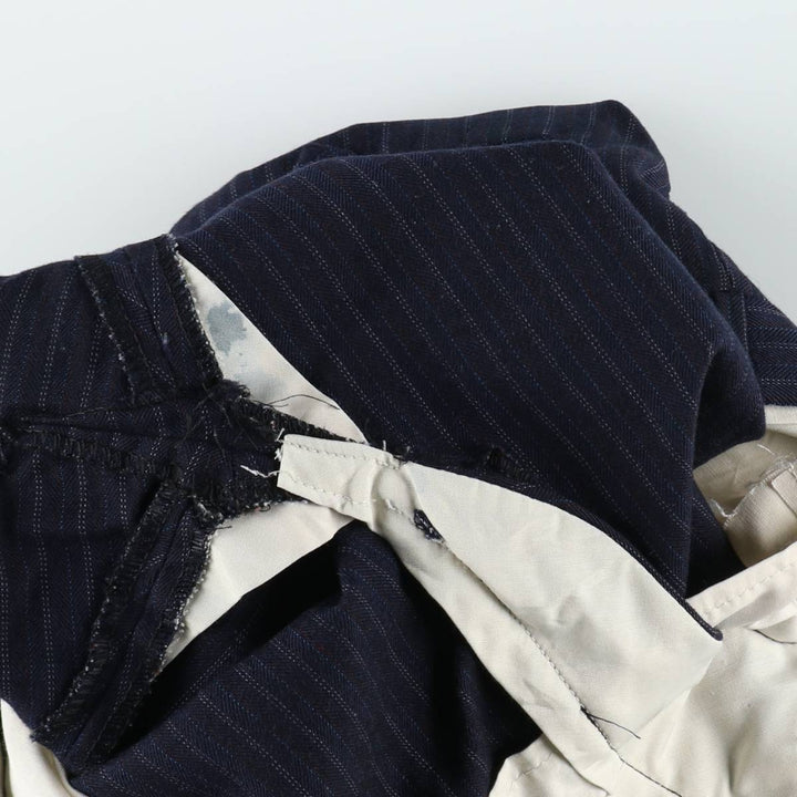 ~90'S Striped Pattern Slacks Pants Men's W32 (approx.) Vintage unclear navy blue type Vintage Second Hand