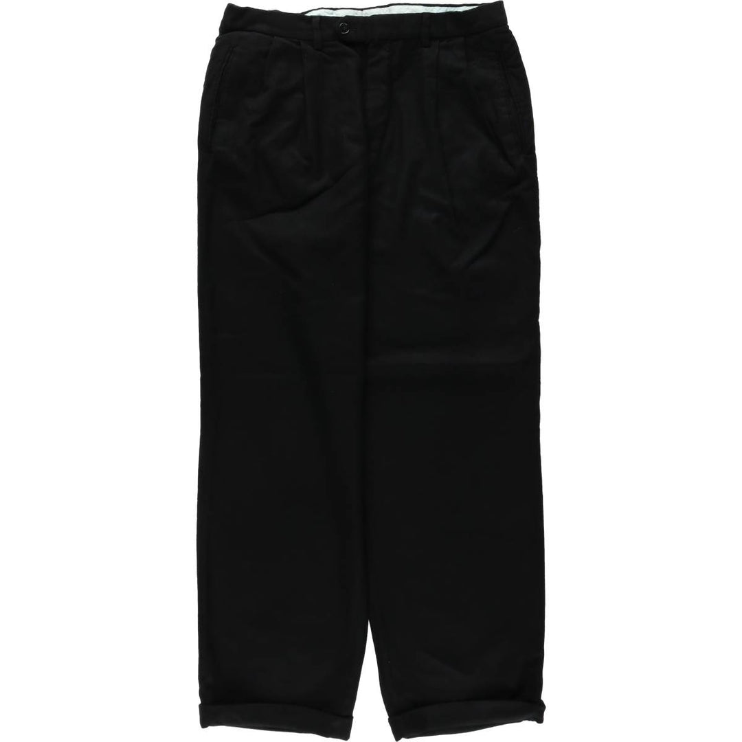 Two-pleat slacks for men, equivalent to W31 unclear black type Vintage Second Hand