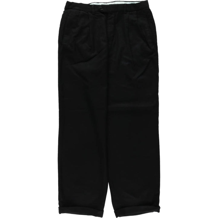 Two-pleat slacks for men, equivalent to W31 unclear black type Vintage Second Hand