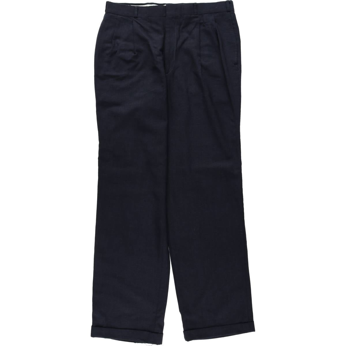~90'S Nordstrom Two-Pleat Slacks Pants Men's W33 (approx.) Vintage unclear navy blue type Vintage Second Hand
