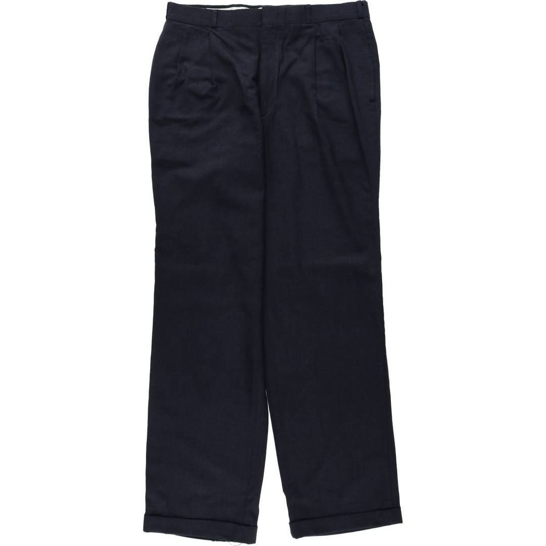 ~90'S Nordstrom Two-Pleat Slacks Pants Men's W33 (approx.) Vintage unclear navy blue type Vintage Second Hand