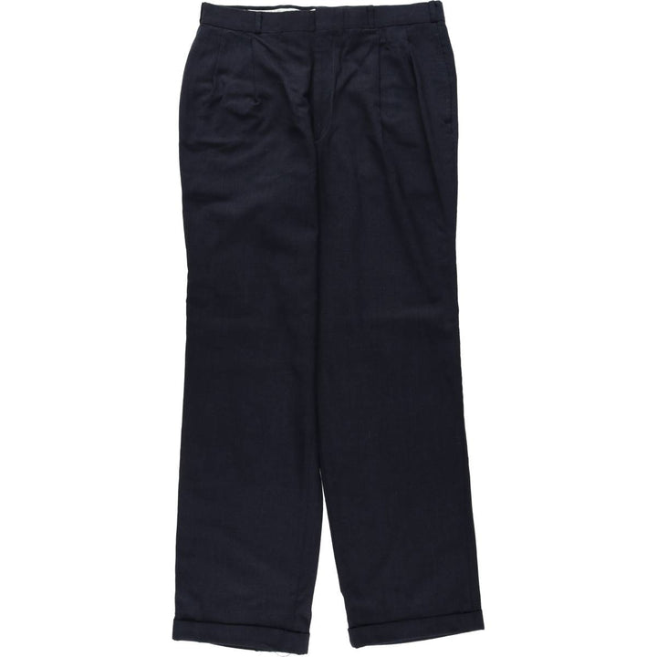 ~90'S Nordstrom Two-Pleat Slacks Pants Men's W33 (approx.) Vintage unclear navy blue type Vintage Second Hand
