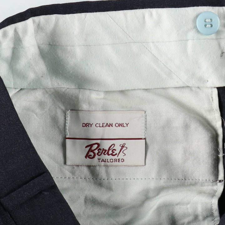 ~90'S Nordstrom Two-Pleat Slacks Pants Men's W33 (approx.) Vintage unclear navy blue type Vintage Second Hand