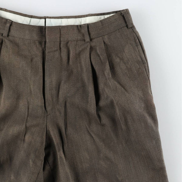 ~90'S GANT Two-Pleat Wool Trousers, Made in USA, Men's W33 (approx.), Vintage wool brown type Vintage Second Hand