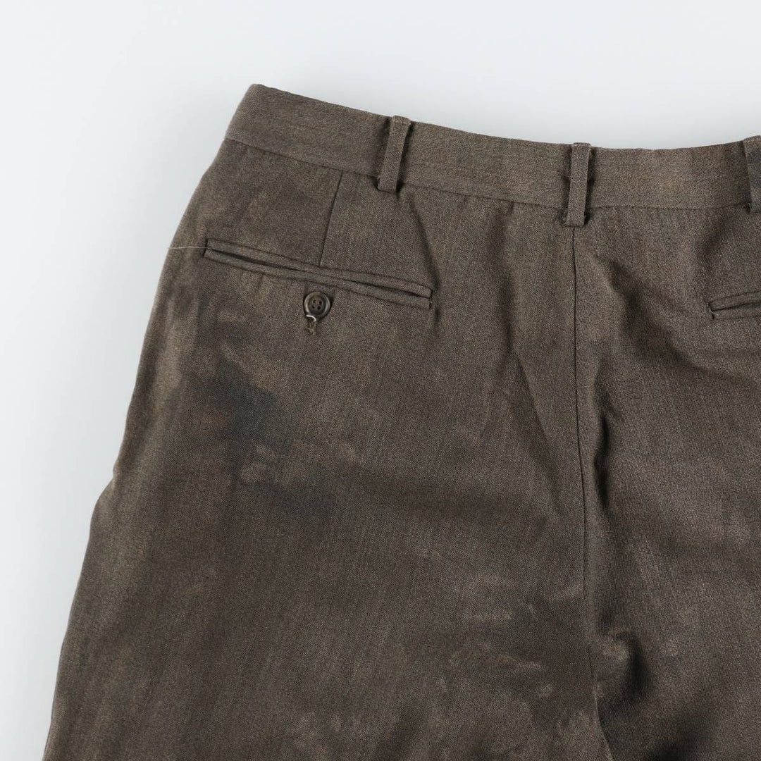 ~90'S GANT Two-Pleat Wool Trousers, Made in USA, Men's W33 (approx.), Vintage wool brown type Vintage Second Hand