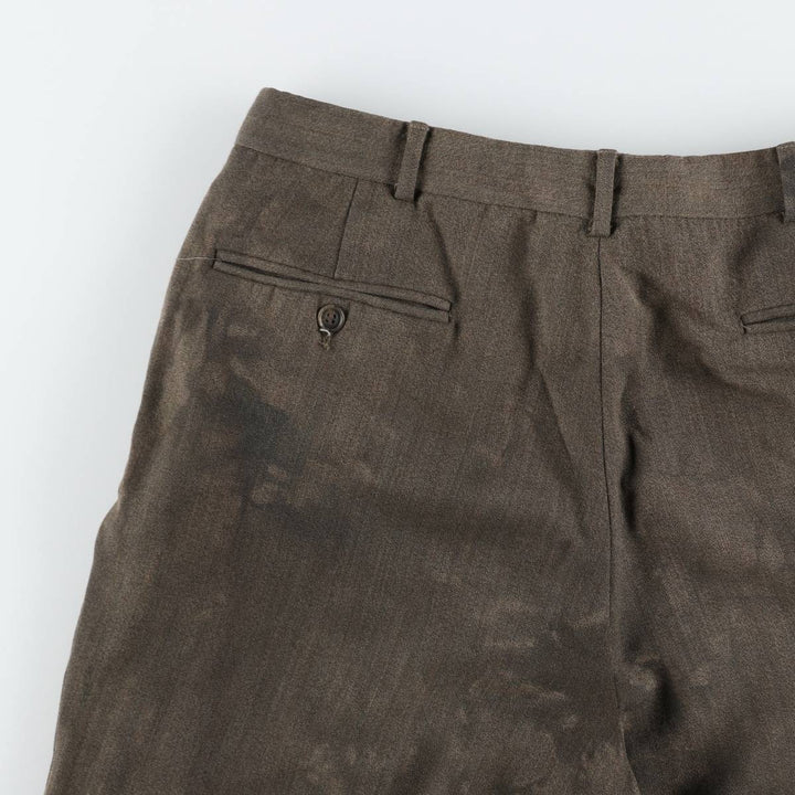 ~90'S GANT Two-Pleat Wool Trousers, Made in USA, Men's W33 (approx.), Vintage wool brown type Vintage Second Hand