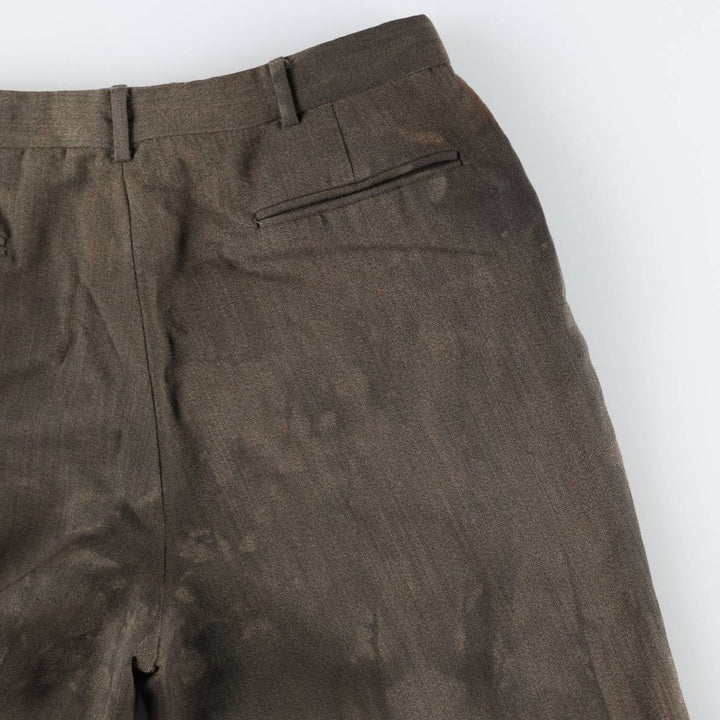 ~90'S GANT Two-Pleat Wool Trousers, Made in USA, Men's W33 (approx.), Vintage wool brown type Vintage Second Hand
