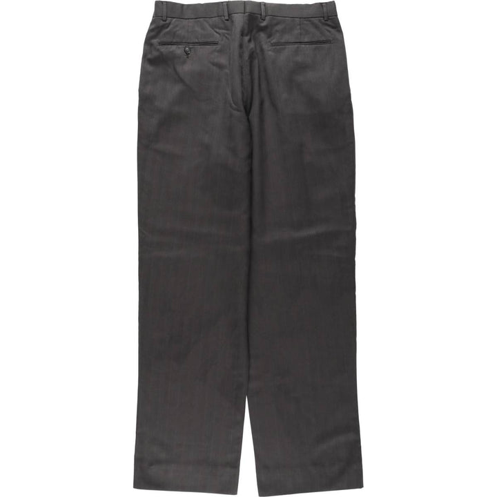 Stripe Pattern Two-pleat Slacks Pants Men's W33 unclear Charcoal Vintage Second Hand