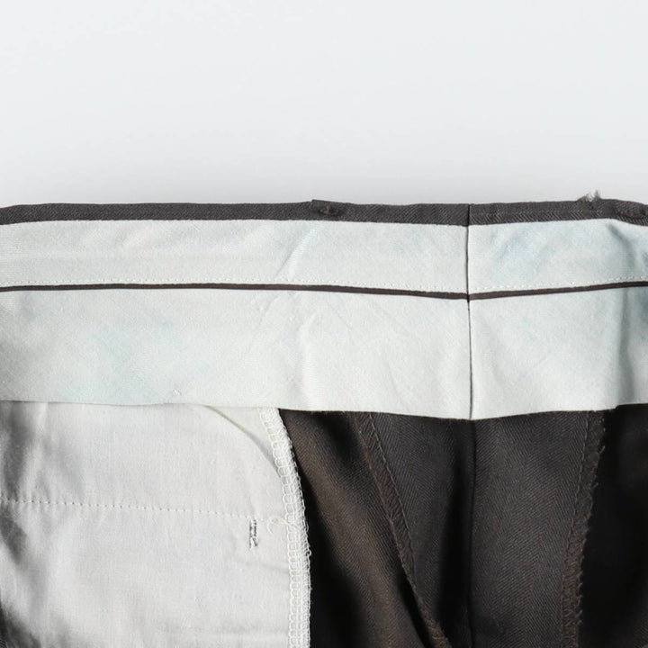 Stripe Pattern Two-pleat Slacks Pants Men's W33 unclear Charcoal Vintage Second Hand